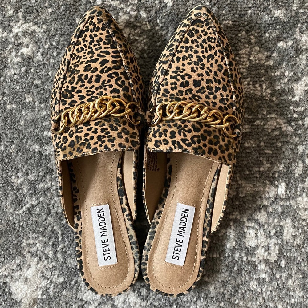 Steve Madden Forever Chain Leopard Mules